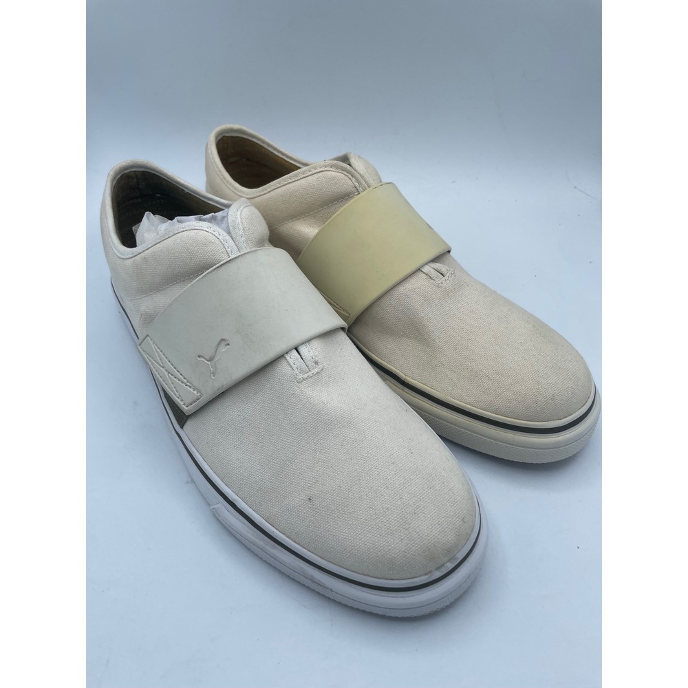 Puma Sportlifestyle Canvas Slip On Sneakers Cream Mens 12 Low Top Shoes FLAWS